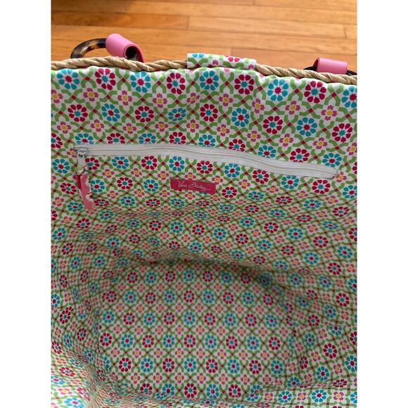 Vera Bradley Pink and Green Paisley Tote Bag - Picture 4 of 9